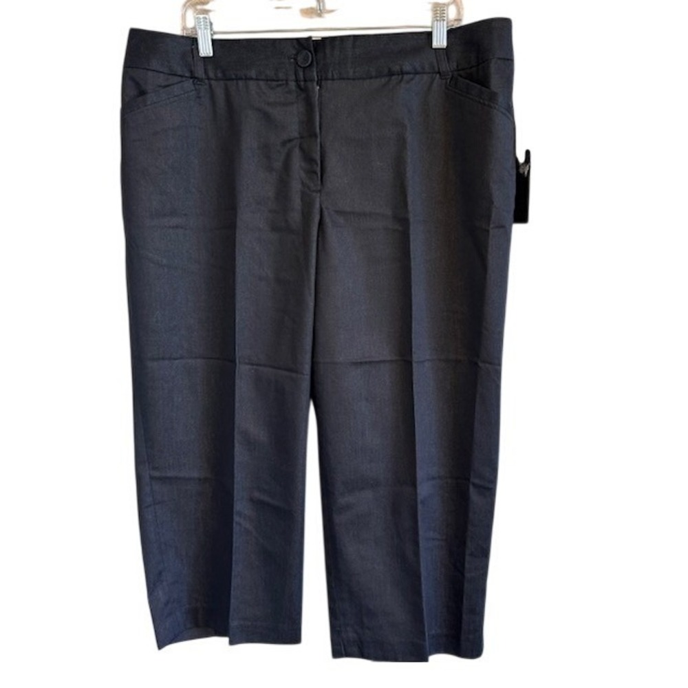 NWT Dalia Collection Women's Navy Blue Cropped Capri Dress Pants 16W Career